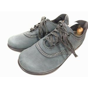 SAS Walk Easy Nubuck Nero/Charcoal Oxfords Size 8